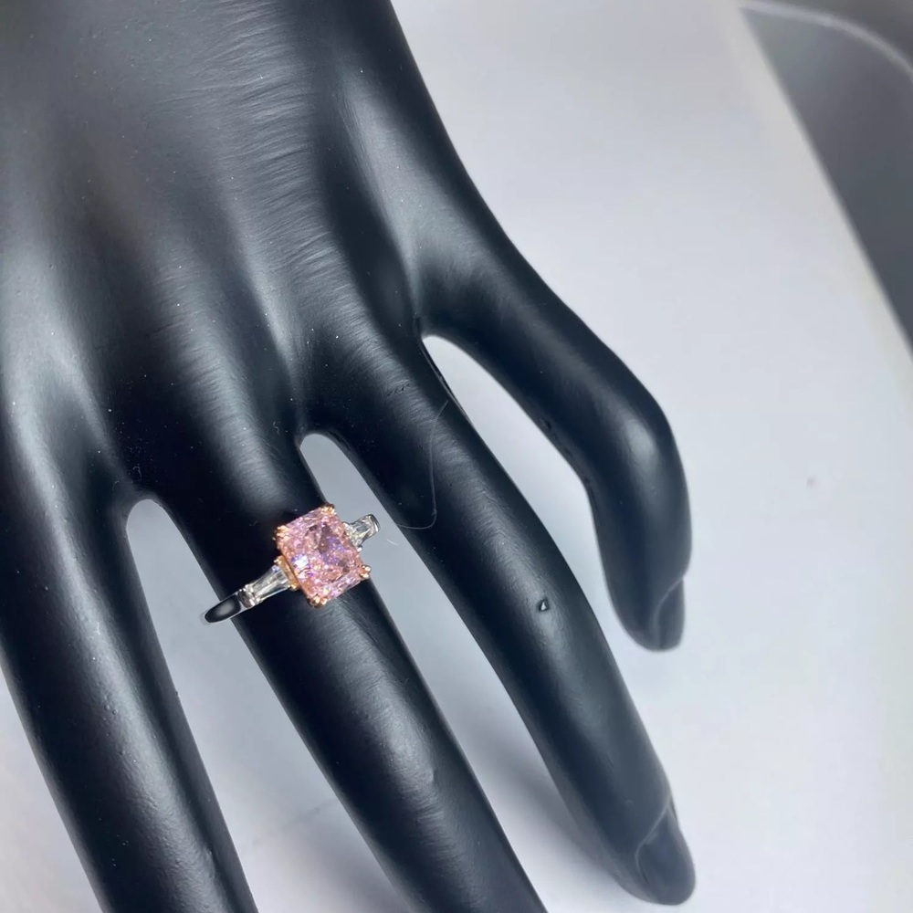 2ct Radiant Pink Sapphire Ring - Picture 15 of 17